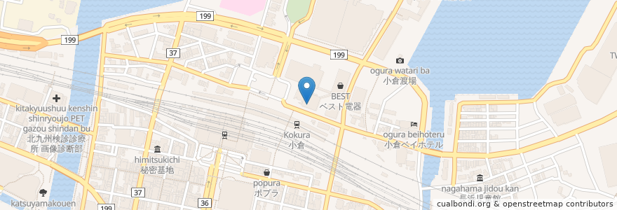 Mapa de ubicacion de サイゼリヤ en اليابان, محافظة فوكوكا, 北九州市, 小倉北区.