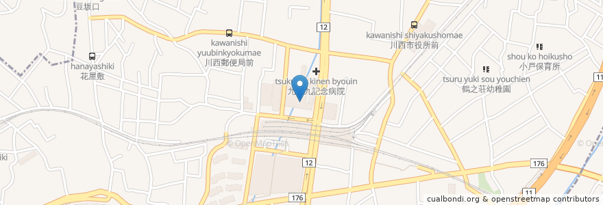 Mapa de ubicacion de サイゼリヤ en 일본, 효고현, 川西市.