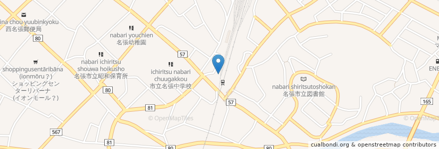 Mapa de ubicacion de 名張駅西口 en Japan, Mie Prefecture, Nabari.