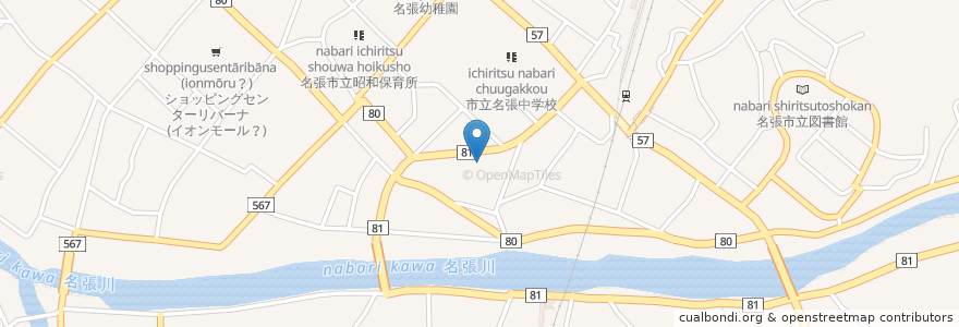 Mapa de ubicacion de 森岡内科クリニック en 日本, 三重県, 名張市.