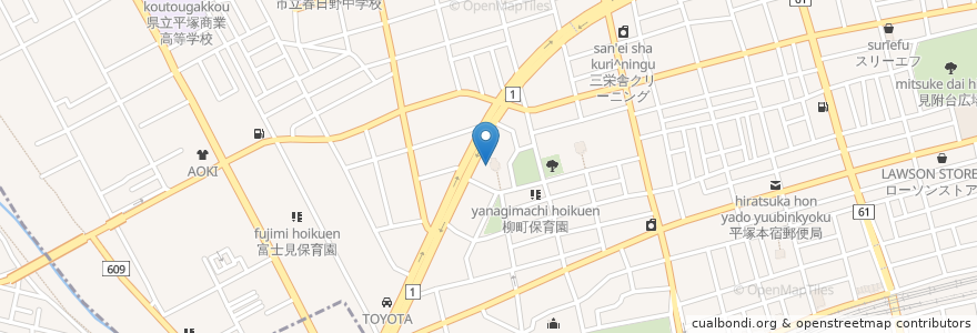 Mapa de ubicacion de 山王神社 en Japón, Prefectura De Kanagawa, 平塚市.
