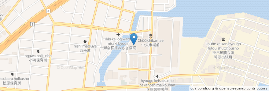 Mapa de ubicacion de サイゼリヤ en 日本, 兵庫県, 神戸市, 兵庫区.