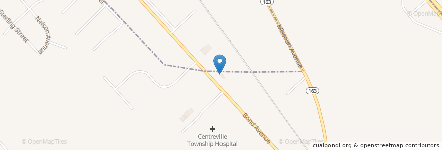 Mapa de ubicacion de Mobil en United States, Illinois, Centreville.