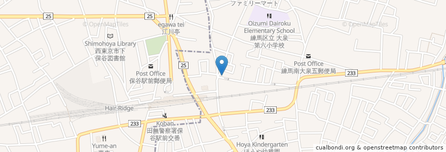 Mapa de ubicacion de 金子保谷内科クリニック en 日本, 東京都, 練馬区.