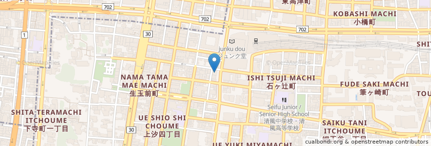 Mapa de ubicacion de サイゼリヤ en Japan, Präfektur Osaka, 大阪市, 天王寺区.