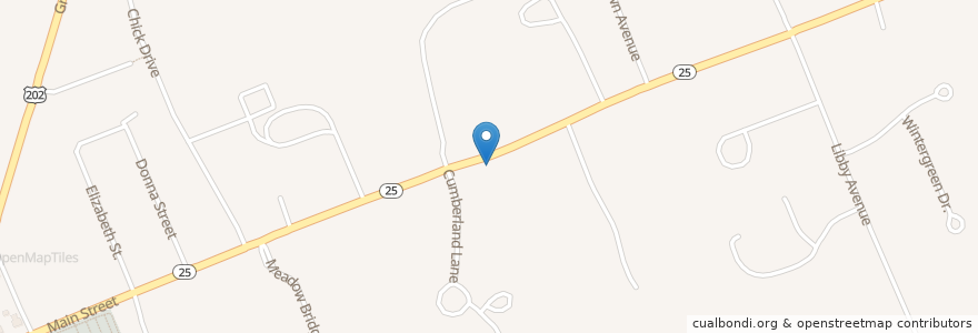 Mapa de ubicacion de Galilee Baptist Church en الولايات المتّحدة الأمريكيّة, مين, Cumberland County.
