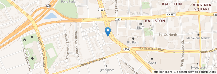 Mapa de ubicacion de Stageplate Bistro en Stati Uniti D'America, Virginia, Arlington County, Arlington.
