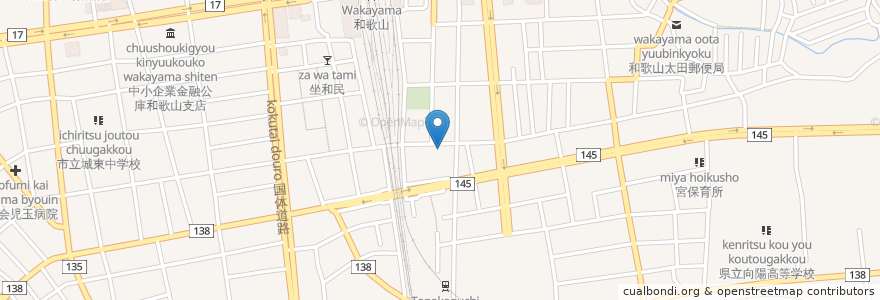 Mapa de ubicacion de カラオケ　ラッキーボブ en 日本, 和歌山県, 和歌山市.