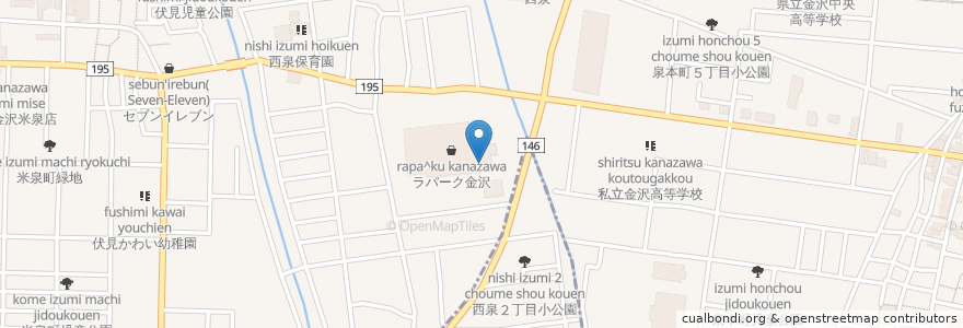 Mapa de ubicacion de サイゼリヤ en 日本, 石川県, 金沢市.