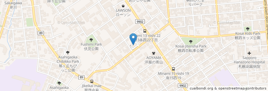 Mapa de ubicacion de 啓明バスターミナル en Japan, Präfektur Hokkaido, 石狩振興局, 札幌市, 中央区.