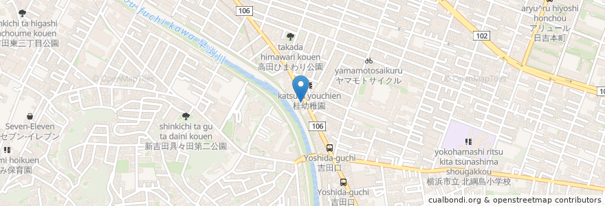 Mapa de ubicacion de ますだや en Japonya, 神奈川県, 横浜市, 港北区.