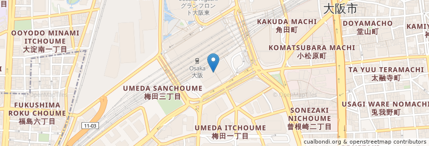 Mapa de ubicacion de サンマルク en Japão, 大阪府, 大阪市, 北区.