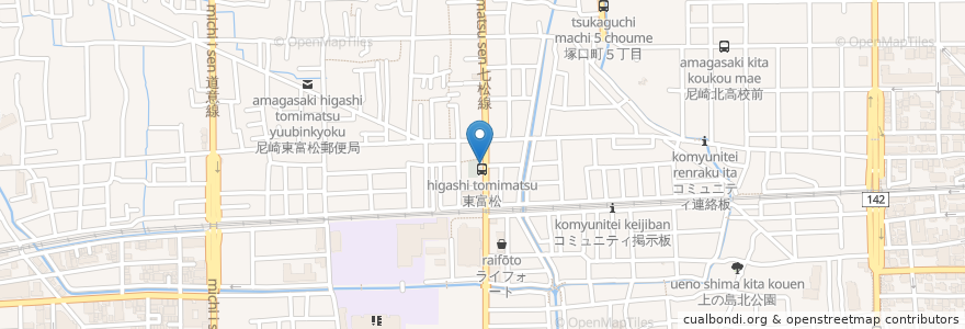 Mapa de ubicacion de メリールゥ en 日本, 兵庫県, 尼崎市.