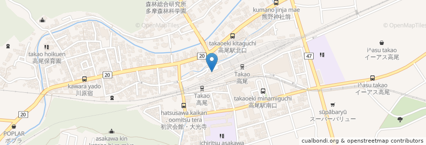Mapa de ubicacion de みずほ銀行高尾駅北口出張所 en Япония, Токио, Хатиодзи.