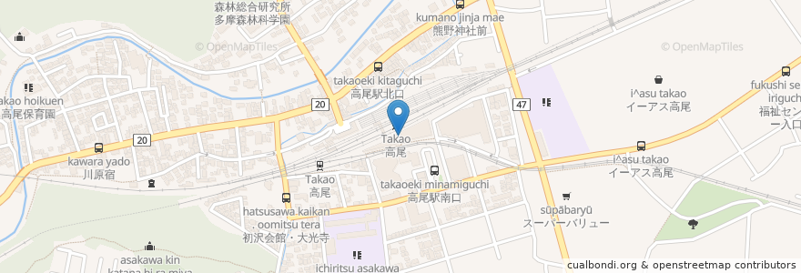 Mapa de ubicacion de みずほ銀行高尾出張所 en Jepun, 東京都, 八王子市.