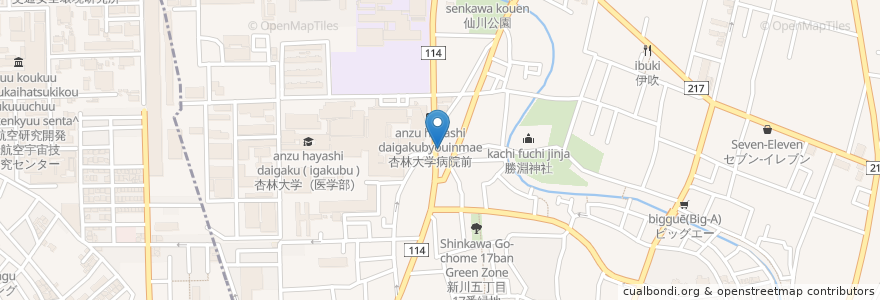Mapa de ubicacion de 薬樹薬局 en 日本, 東京都, 三鷹市.