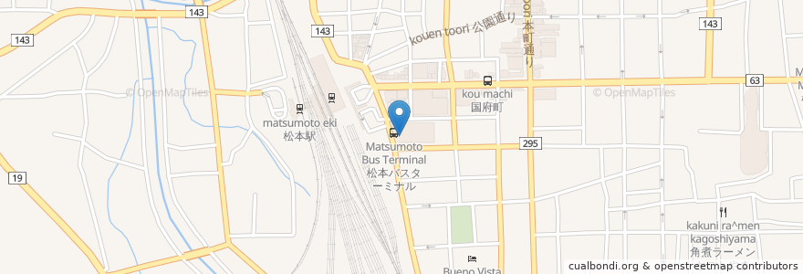 Mapa de ubicacion de サイゼリヤ en Japão, Nagano, 松本市.