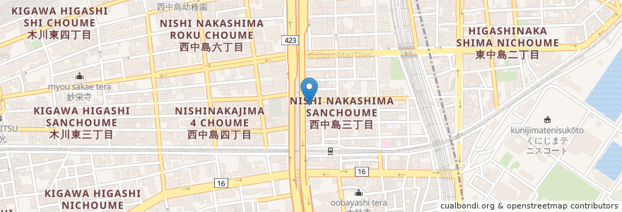 Mapa de ubicacion de 薬のヒグチ en Japan, Präfektur Osaka, 大阪市, 淀川区.