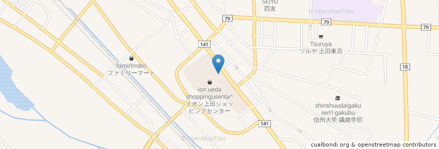 Mapa de ubicacion de サイゼリヤ en Jepun, 長野県, 上田市.