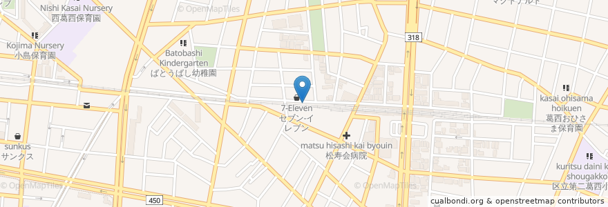 Mapa de ubicacion de 丸正商会 en 日本, 東京都, 江戸川区.