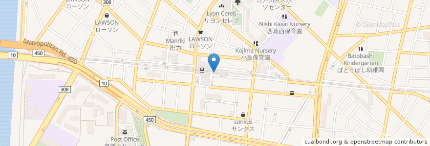 Mapa de ubicacion de てんや en 일본, 도쿄도, 江戸川区.