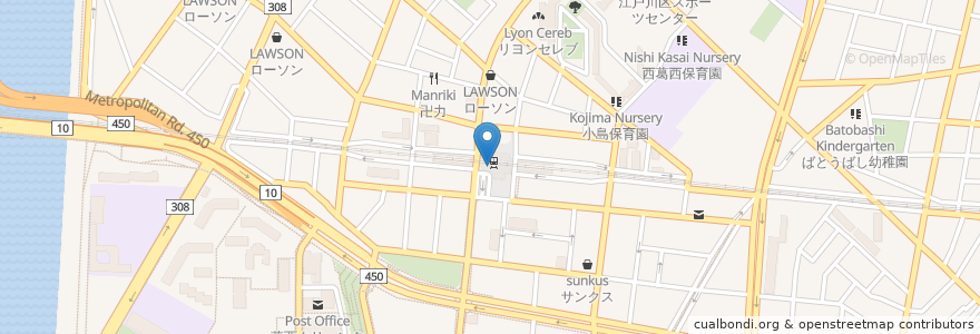 Mapa de ubicacion de サーティワンアイスクリーム en Jepun, 東京都, 江戸川区.