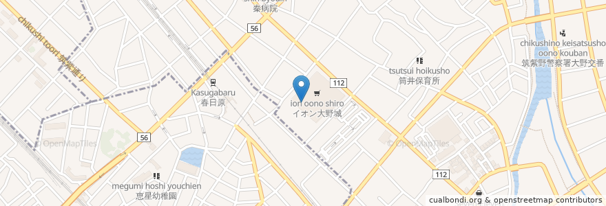 Mapa de ubicacion de イオンシネマ en Giappone, Prefettura Di Fukuoka, 大野城市.
