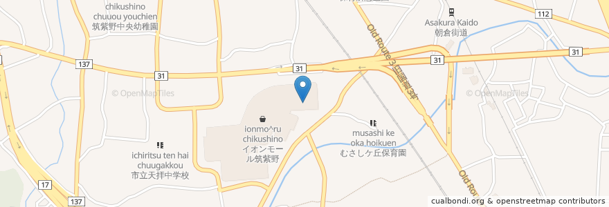 Mapa de ubicacion de イオンシネマ en Япония, Фукуока, 筑紫野市.
