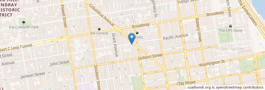 Mapa de ubicacion de Comstock Saloon en ایالات متحده آمریکا, کالیفرنیا, سان فرانسیسکو, سان فرانسیسکو.