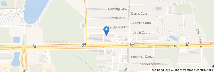 Mapa de ubicacion de PK Noodles en 미국, 플로리다주, Duval County, 잭슨빌.