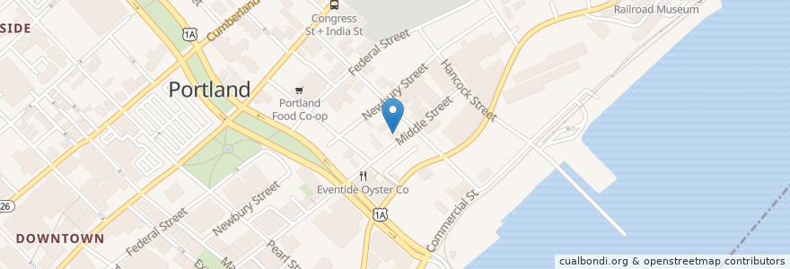 Mapa de ubicacion de Duckfat en Соединённые Штаты Америки, Мэн, Cumberland County, Portland.