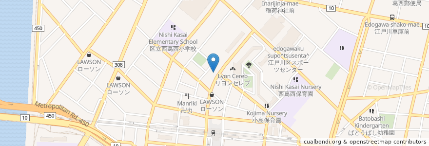 Mapa de ubicacion de MOS BURGER en Japan, Tokyo, Edogawa.