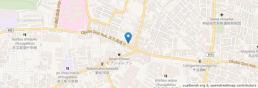 Mapa de ubicacion de 鈴木歯科医院 en 日本, 東京都, 新宿区.