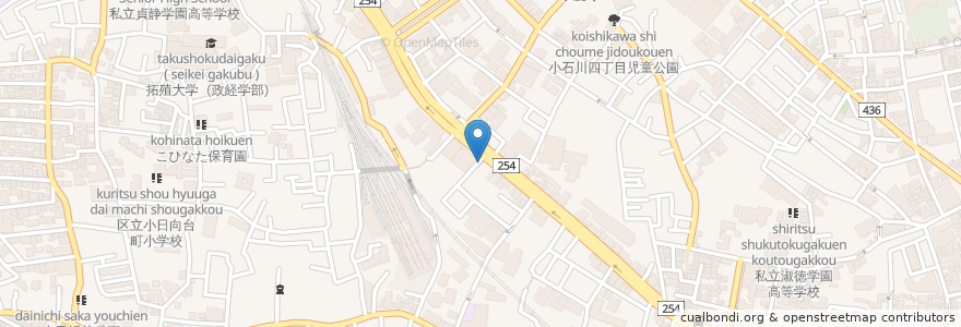 Mapa de ubicacion de エース en 日本, 東京都, 文京区.