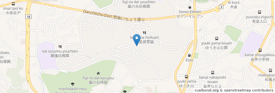 Mapa de ubicacion de 藤の台団地歯科 en 일본, 도쿄도, 町田市.