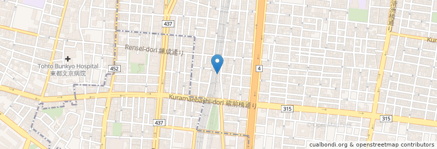 Mapa de ubicacion de アイアンカフェ en 日本, 東京都.