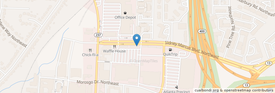 Mapa de ubicacion de FedEx en United States, Georgia, Fulton County, Atlanta.