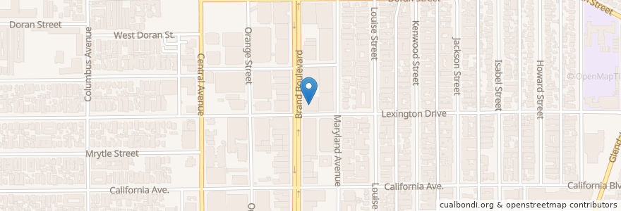 Mapa de ubicacion de Panini Kabob Grill en United States, California, Los Angeles County, Glendale.