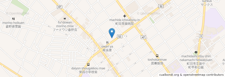 Mapa de ubicacion de 内山胃腸科 en 일본, 도쿄도, 町田市.