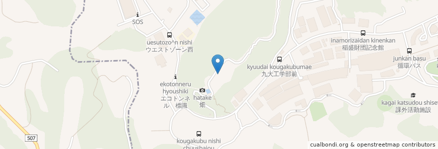 Mapa de ubicacion de 狩り部農園 en Japão, 福岡県, 福岡市, 西区.