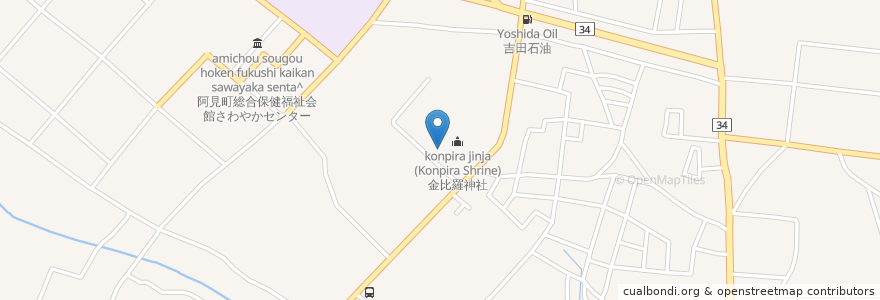 Mapa de ubicacion de 鈴木公会堂 en Japonya, 茨城県, 稲敷郡, 阿見町.