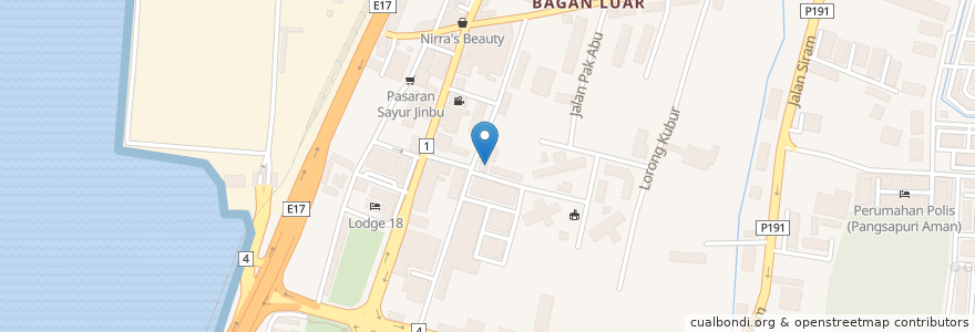 Mapa de ubicacion de Nasi Kandar Jamal en Malezya, Penang, Seberang Perai, Seberang Perai Utara.