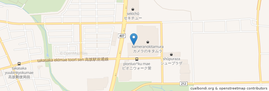 Mapa de ubicacion de スターバックス en Japan, 埼玉県, 東松山市.
