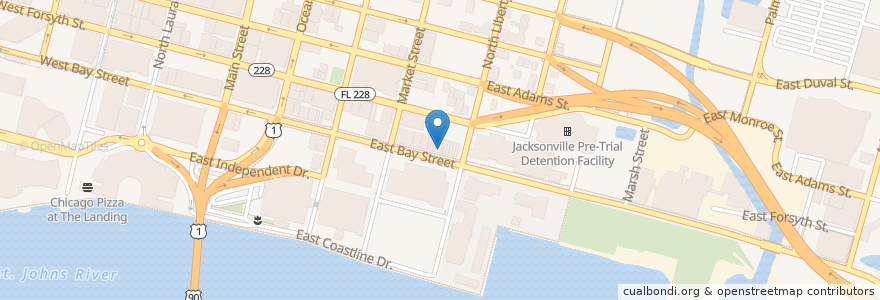 Mapa de ubicacion de Element Bistro & Craft Bar en États-Unis D'Amérique, Floride, Comté De Duval, Jacksonville.