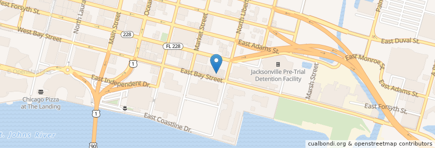 Mapa de ubicacion de Myth Nightclub en Estados Unidos De América, Florida, Condado De Duval, Jacksonville.