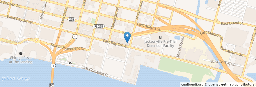 Mapa de ubicacion de The Manhattan Sports Bar & Lounge en Estados Unidos De América, Florida, Condado De Duval, Jacksonville.