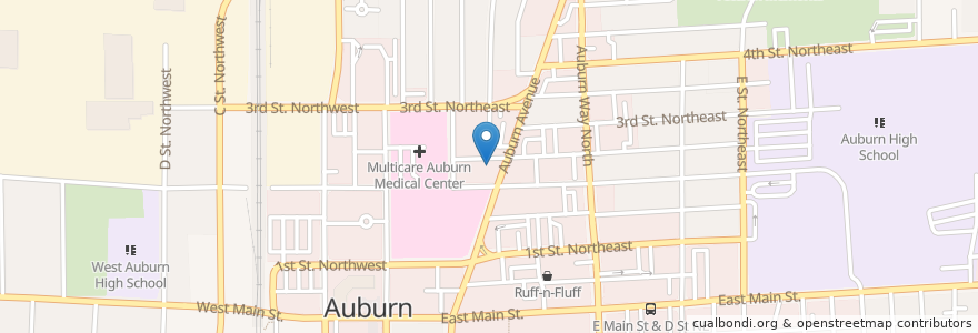 Mapa de ubicacion de Auburn Surgical Center en Verenigde Staten, Washington, Auburn, King County.