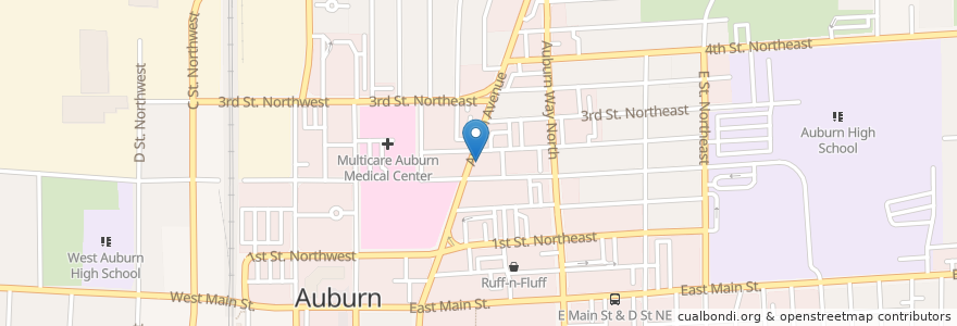 Mapa de ubicacion de Auburn Family Foot Care Center en アメリカ合衆国, ワシントン州, Auburn, King County.