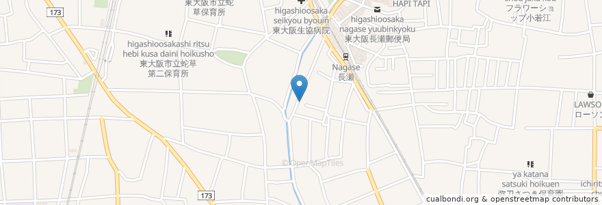 Mapa de ubicacion de 高須歯科 en Japonya, 大阪府, 東大阪市.