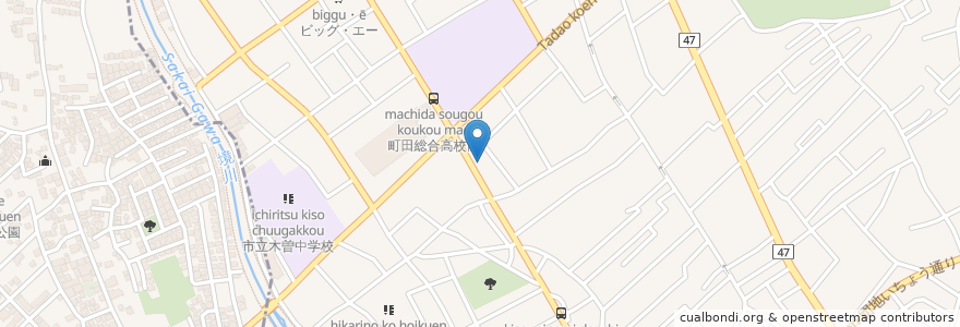 Mapa de ubicacion de ペットサーブ動物病院 en اليابان, 東京都, 町田市.